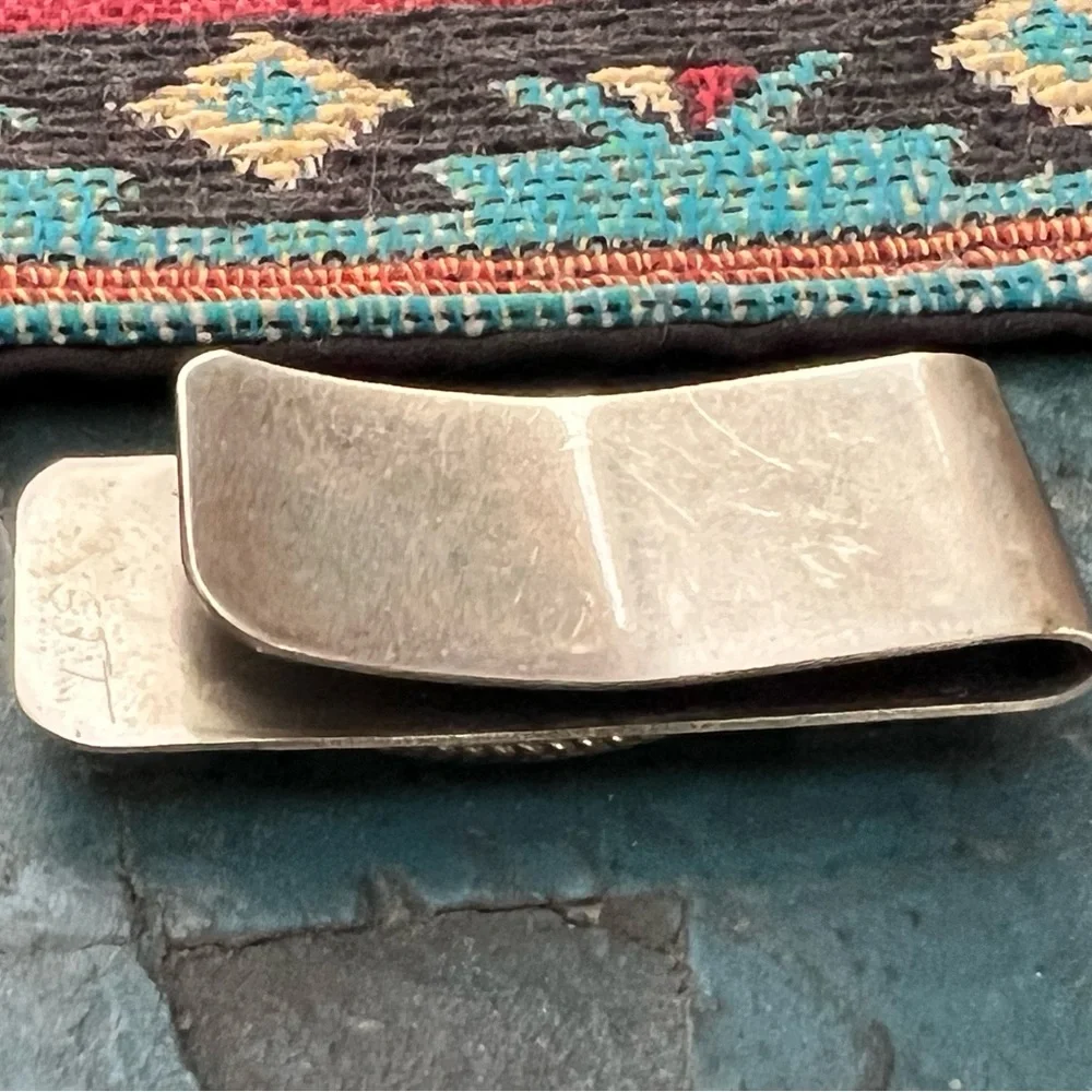 Vintage Native American Zuni Sunface Money Clip